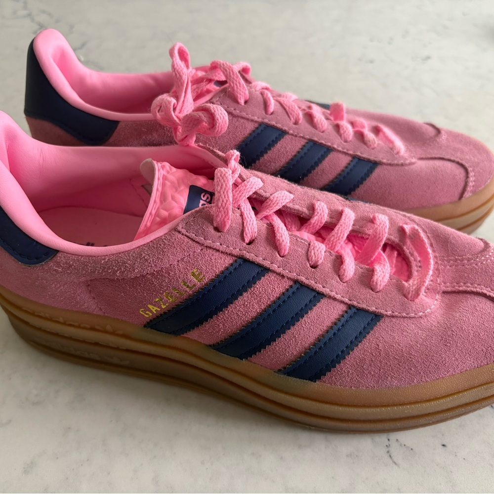 Adidas Women's Pink and Blue Sneakers - Picture 3 of 6